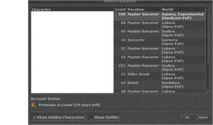 EK 242 + MS 221 + P.A + 2.2k em Loyalty points [Imperdivel!] - Tibia
