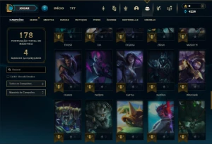 Esmeralda 1 com 70 Champs e 35 Skins + 5 Vitoriosas - League of Legends LOL