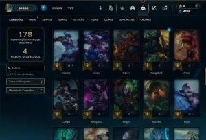 Esmeralda 1 com 70 Champs e 35 Skins + 5 Vitoriosas - League of Legends LOL