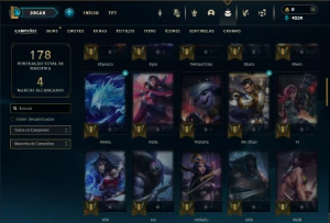 Esmeralda 1 com 70 Champs e 35 Skins + 5 Vitoriosas - League of Legends LOL