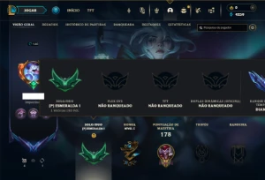 Esmeralda 1 com 70 Champs e 35 Skins + 5 Vitoriosas - League of Legends LOL