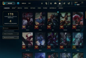 Esmeralda 1 com 70 Champs e 35 Skins + 5 Vitoriosas - League of Legends LOL