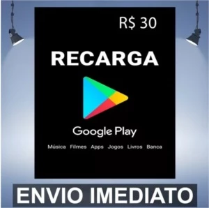 Google Play Gift Card 30 Reais Cartao Presente