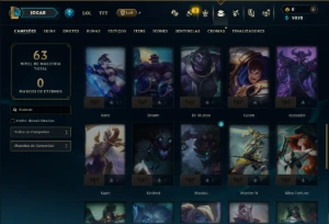 Diamante 4 com 45 Champs e 8 Skins - League of Legends LOL