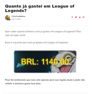 Conta league of legends Gold 1 LOL