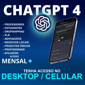 Acesso ChatGPT 4 PLUS - Mensal + Bônus! - Assinaturas e Premium