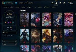 Conta prata 3 com TODOS os champs e 235 Skins + 7 Prestigios - League of Legends LOL