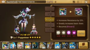 Reroll Summoners War lvl10 com Puppeteer - Kovarci