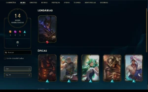 Conta Lol Platina 4, 14 Skins, 40 Champ - League of Legends