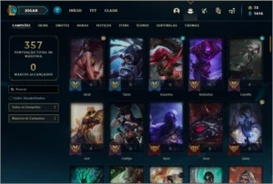 Conta platina 4 com 52 skins e 97 champs - League of Legends LOL