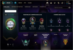 Conta platina 4 com 52 skins e 97 champs - League of Legends LOL