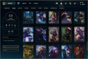 Conta platina 4 com 52 skins e 97 champs - League of Legends LOL