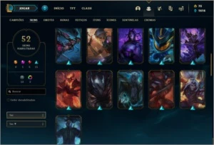 Conta platina 4 com 52 skins e 97 champs - League of Legends LOL