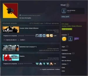 Conta CSGO -  Global MM - LvL 19 GC - 4k de Horas - Counter Strike