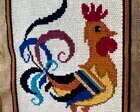 Bordado Arraiolos - Galo Português. 66 x 52 cm - Pe-48 - Artesanato e Personalizados