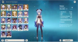 Conta Genshin ar 48 Ganyu+Yoimiya+2 5* - Genshin Impact