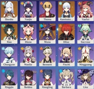 Xiao + Subjugadora + Ayaka + Shenhe + Mona c1 + Diluc AR 44 - Genshin Impact