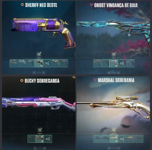 conta valorant varias skins