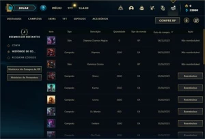Conta Platina 1 com 24 Champs e 2 Skins - League of Legends LOL