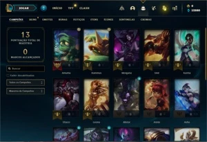 Conta Platina 1 com 24 Champs e 2 Skins - League of Legends LOL