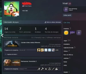 Venda de Conta da steam - Counter Strike CS