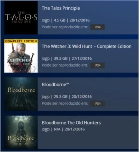 Conta Psn The Witcher 3 Complete Edition, Bloodborne com dlc - Playstation