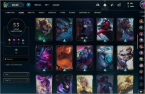 73 Campeões + 53 skins + 36 emotes - League of Legends LOL
