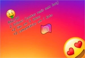 2 Follows no Insta + 2 like em 5 fotos + 2 comentários - Outros