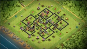 CV8 Coringa com defesas nível 1 - Clash of Clans