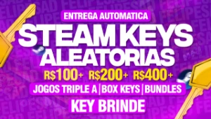 Keys Steam jogos TRIPLE A ou acima de R$300,00 + Key Brinde