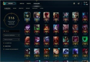 CONTA LEAGUE OF LEGENDS PLATINA 2/5 - 39 SKINS - 91 CAMPEÕES LOL
