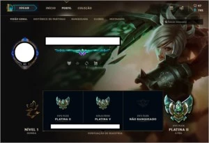 CONTA LEAGUE OF LEGENDS PLATINA 2/5 - 39 SKINS - 91 CAMPEÕES LOL