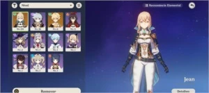 (AR7) Jean + Razor + Fischl + quatro 4*+ Lança 4* - Genshin Impact