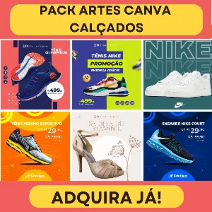 Pack Artes Canva Calçados - 50 Temas Editáveis - Outros