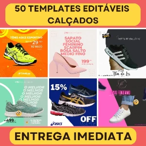 Pack Artes Canva Calçados - 50 Temas Editáveis - Outros