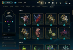 Conta Unranked com TODOS os champs e 938 Skin + 22 Prestigio - League of Legends LOL