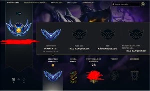 CONTA DIAMANTE LEAGUE OF LEGENDS LOL