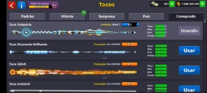 Conta 8 BALL POOL 881 fichas + 16 LENDÁRIOS