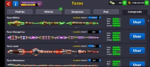 Conta 8 BALL POOL 881 fichas + 16 LENDÁRIOS