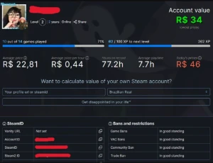 Conta steam com GTA V (GTA RP e Online) e outros jogos