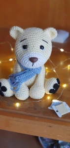 urso com cachecol amigurumi - Artesanato e Personalizados