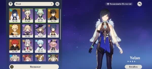 Yelan + Bis + Zhong + Diluc  110 Tiros - Genshin Impact