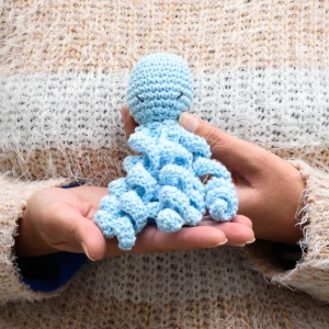 Amigurumi Polvo Azul Artesanal Presente Maternidade Oceano - Artesanato e Personalizados