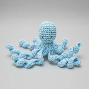 Amigurumi Polvo Azul Artesanal Presente Maternidade Oceano - Artesanato e Personalizados