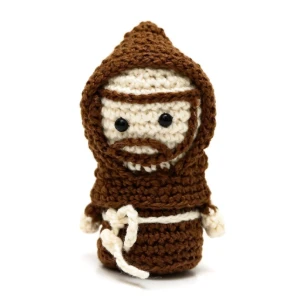 Mini São Francisco de Assis em amigurumi - Artesanato e Personalizados