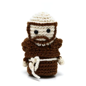 Mini São Francisco de Assis em amigurumi - Artesanato e Personalizados