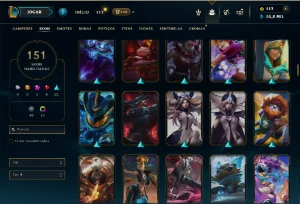 Ouro 2 com TODOS os champs e 151 Skins ( MID / ADC ) - League of Legends LOL