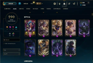 Unranked com TODOS os champs e 290 Skins + 5 Prestigios - League of Legends LOL