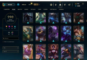 Unranked com TODOS os champs e 290 Skins + 5 Prestigios - League of Legends LOL