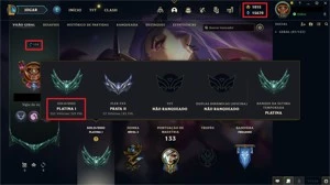 Conta League of Legends Platina 1 LOL